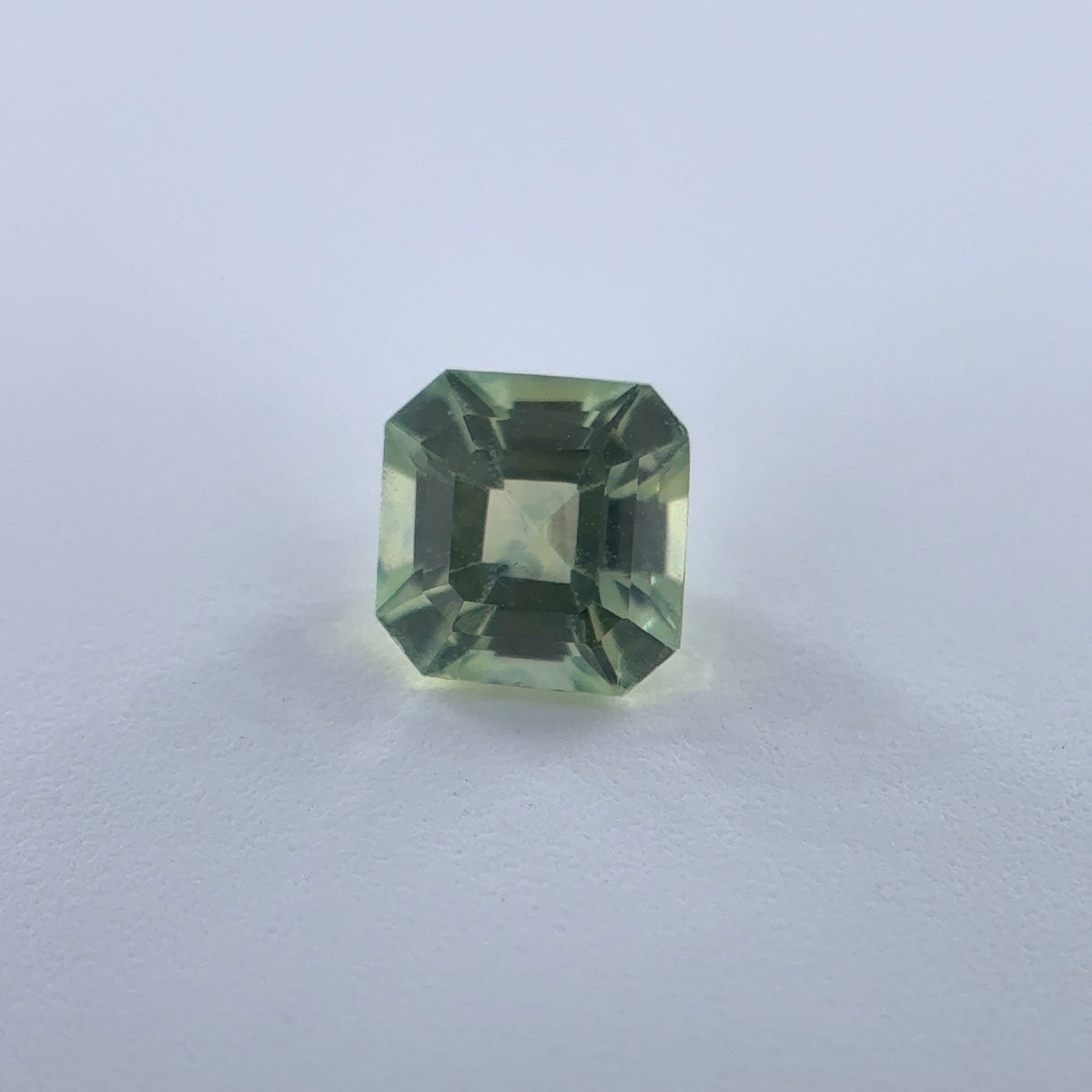 .33ct Green Square-Step Cut Montana Sapphire 3.87mm x 3.8mm x 2.4mm