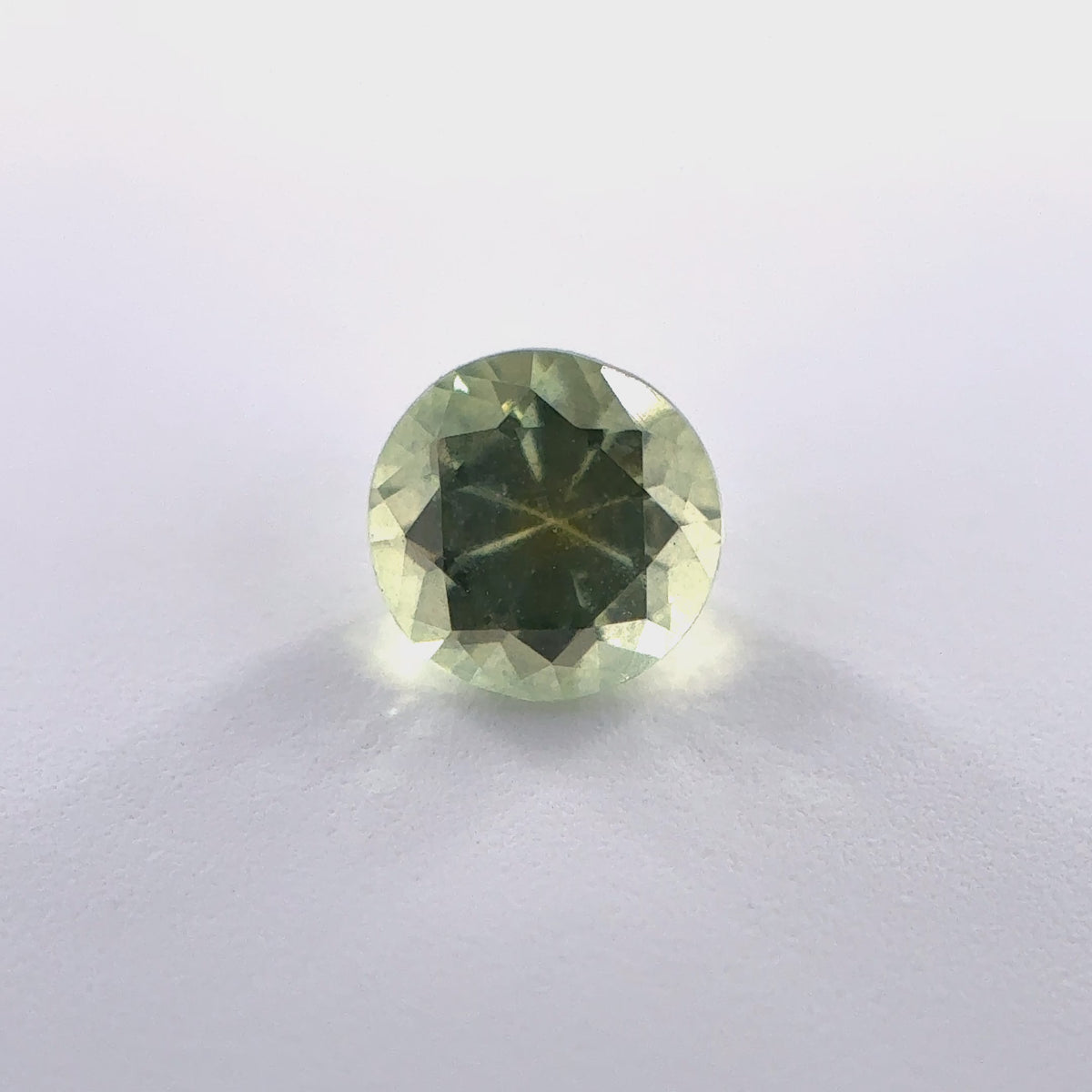.37ct Green Round Cut Montana Sapphire 3.5mm x 2.5mm