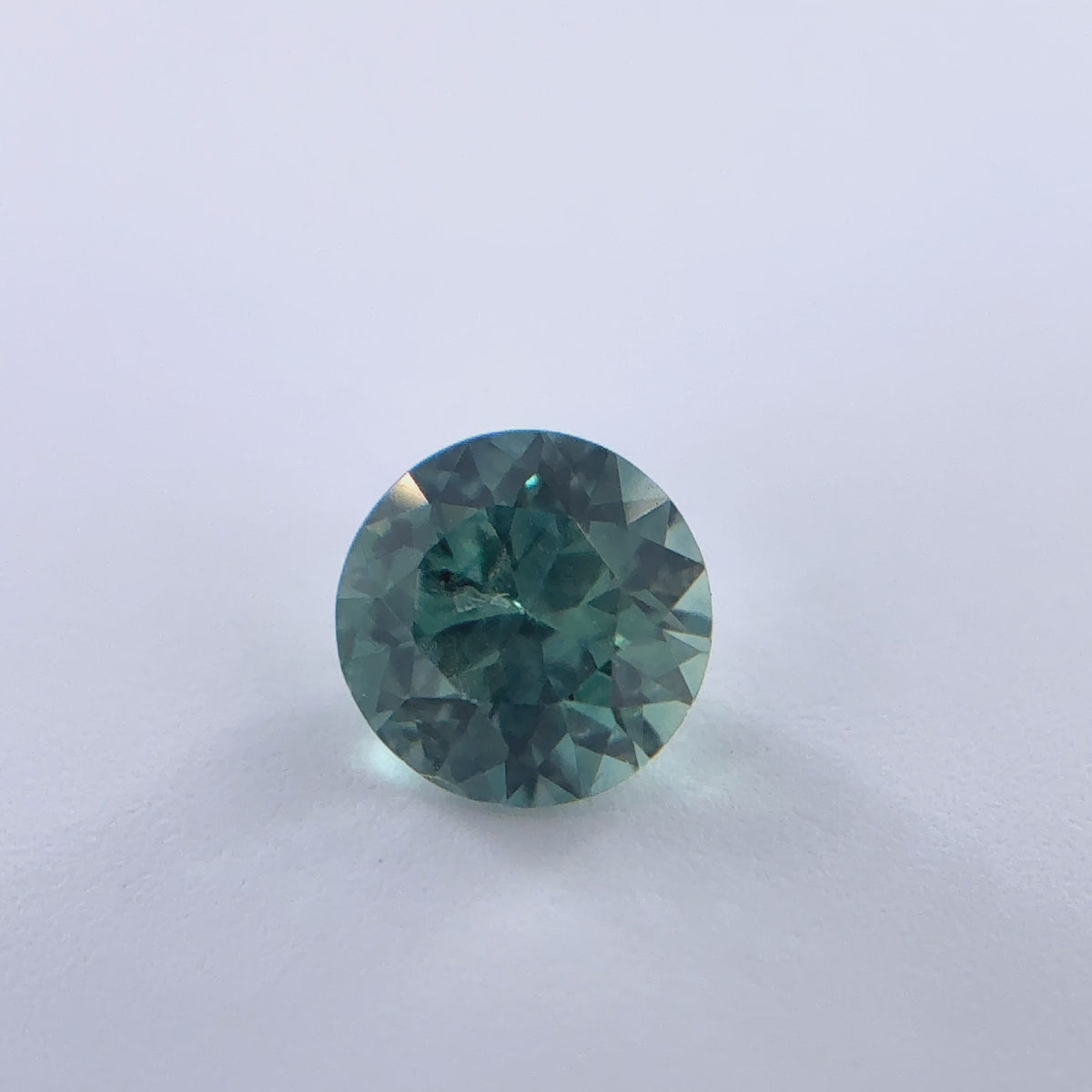 .42ct Green Round Cut Montana Sapphire 4.45mm x 2.86mm